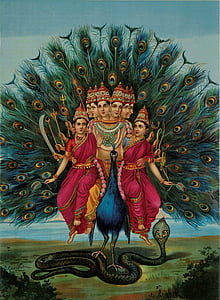 foto 's, Hindu, godheid, Murugan, Skanda, India, karttikeya