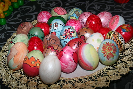 Eiern, Ostern, farbige, bunte Ostereier, viele Eier, Ostereier