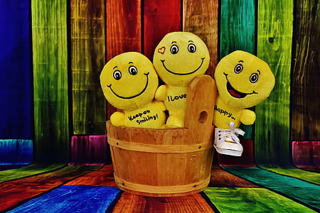 Smilies, Lucu, tub kayu, warna, emoticon, Smiley, tertawa