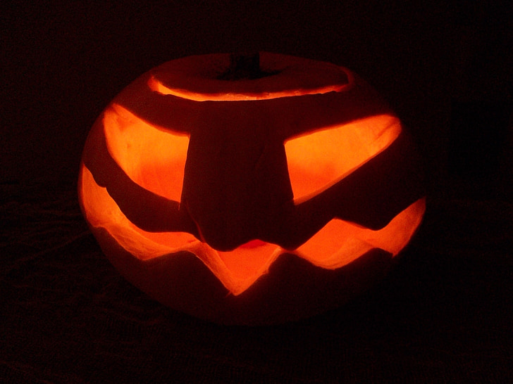 pumpkin, halloween, night