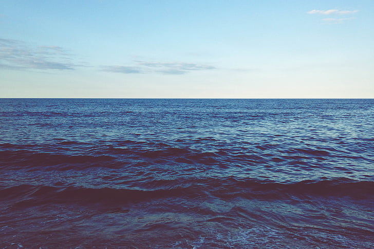 horyzont, Ocean, słona woda, morze, woda morska, wody, fale