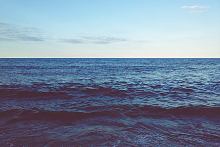 хоризонт, океан, солена вода, море, морска вода, вода, вълни