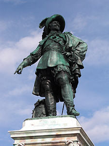 Gustavas Adolfas, Geteborgo, paminklas, Švedija, prekyvietės, miesto centras, Senamiestis