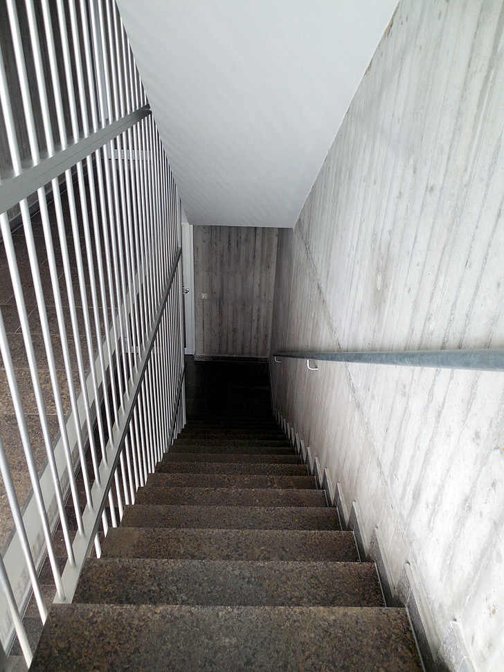 escaleras, poco a poco, escalera, aparición, aumento de, luz, Treppengeländer