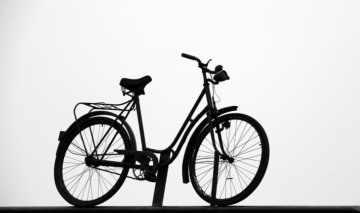 velosipēds, melnbalts, velosipēdi, cikls, velosipēdu, rats, Transports