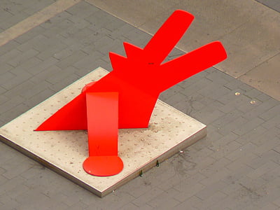 Hund, roter Hund, Keith haring, Kunstwerk, Ulm, rot, Kunst