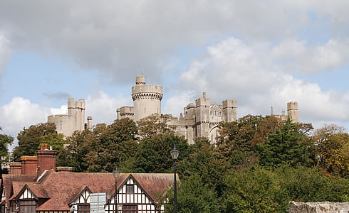 hrad, věž, historické, arundal, Architektura, budova, orientační bod
