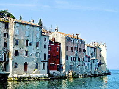 buildings, waterfront, mediterranean, piran, landmark, harbor, view