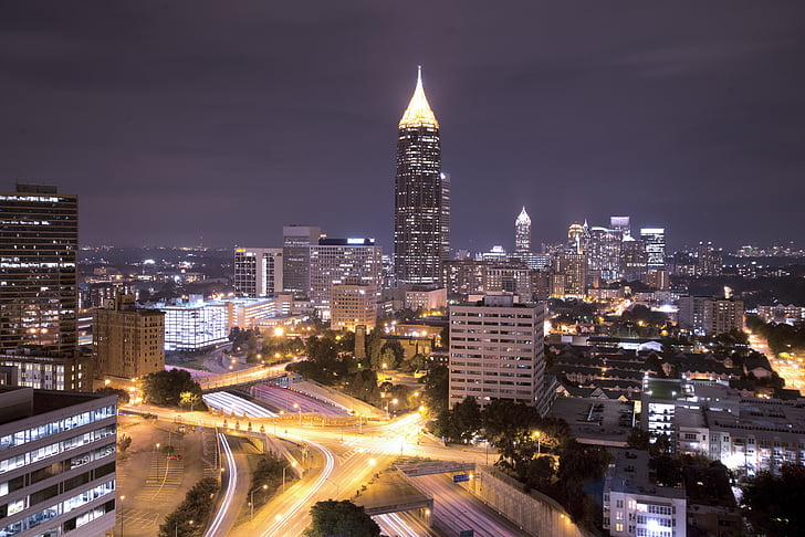 Atlanta, Geórgia, cidade, América, paisagem urbana, linha do horizonte, urbana