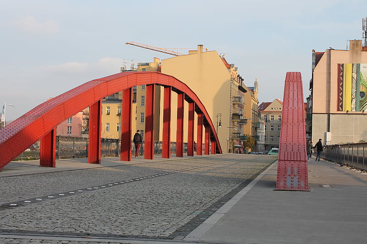 Jordan bridge, Bridge, floden Warta, Poznan, Polen