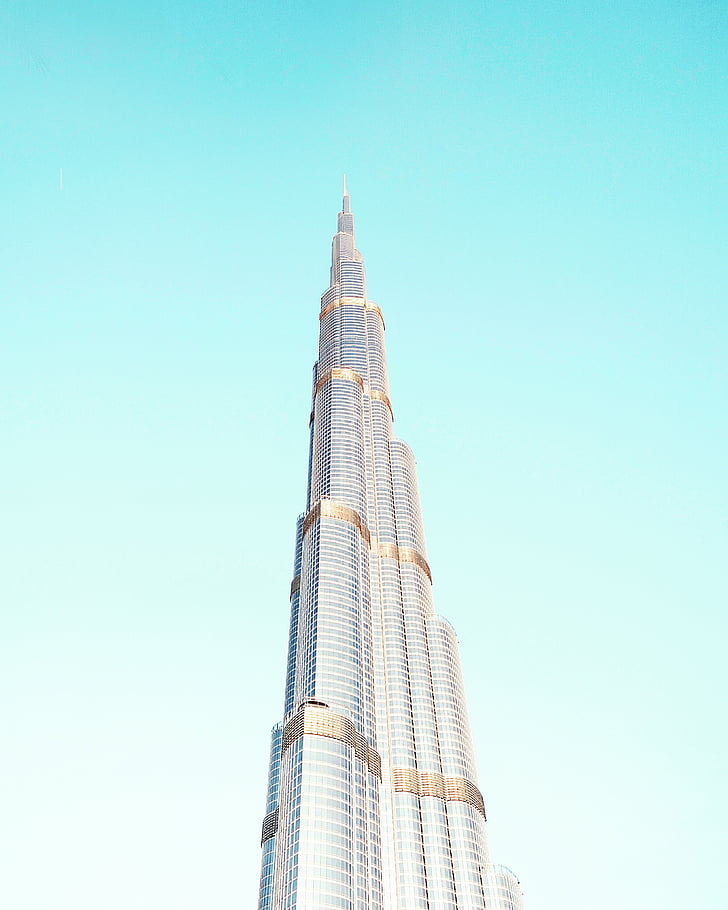 arquitectura, edificio, Burj khalifa, Dubai, cielo, edificio más alto, Torre