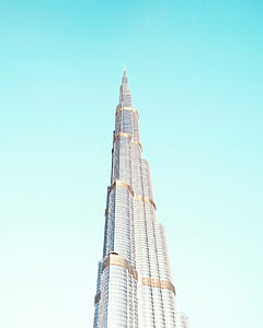 arhitectura, clădire, Burj khalifa, Dubai, cer, cea mai înaltă clădire, Turnul