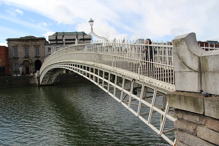 selle pennybridge, Dublin, Iirimaa, silla - mees tegi struktuur, jõgi, arhitektuur, kuulus koht