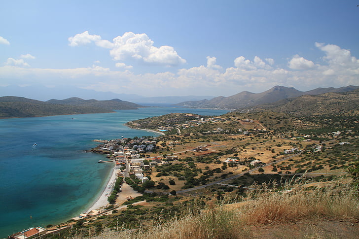 pobrežie, Kréta, Ostrov, Grécko, Príroda, Stredomorská, modrá