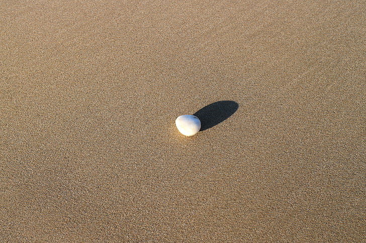 pedra, ombra, riba, sorra, platja, natura