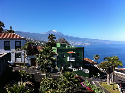 Santa úrsula, maisema, teiden, tulivuori, Tenerife, Kanariansaaret, Sea