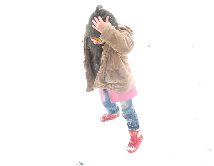 child, winter, cold, snow, student, girl