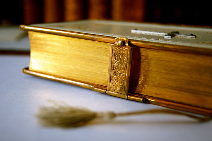 llibre, Històricament, antiquari, vell, or, vora daurat, pàgines