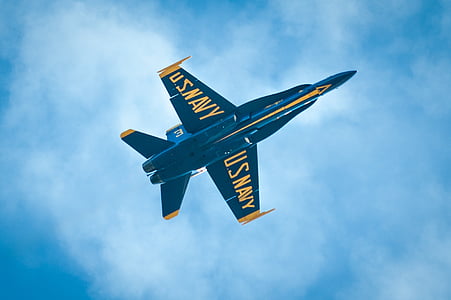 蓝色的天使, 喷气式飞机, 海军, 飞机, 天空, 飞, 飞行