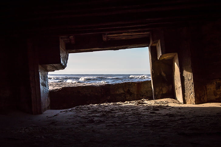 bunker, morje, pesek, Ocean, sonce, danski zahodne obale, Danska