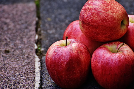 ābolu, sarkana, garšīgi, augļi, Nogatavojies, sarkans ābols, Frisch