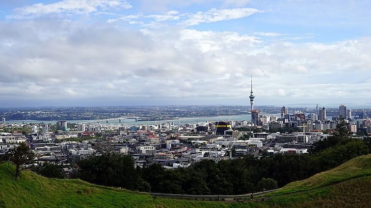Окленд, SKYTOWER, Новая Зеландия, Архитектура, небоскреб, большой город, городской пейзаж