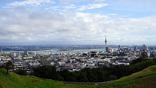 Auckland, SKYTOWER, Nový Zéland, Architektúra, mrakodrap, veľké mesto, Panoráma mesta