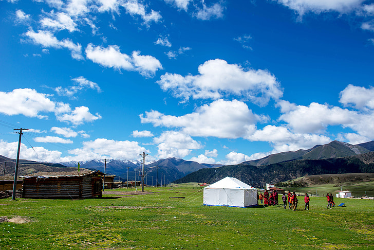 Tibet, kulise, fotografije, gorskih, na podeželju