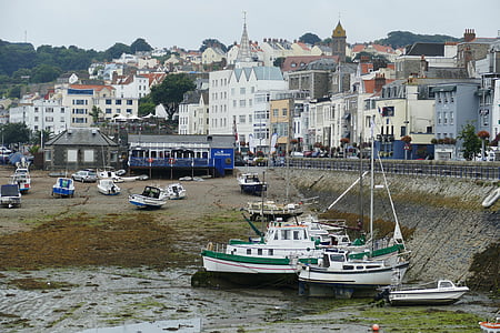 Guernsey, Normanské ostrovy, Anglie, Spojené království, Atlantik, město, přístav