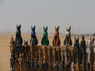Egypten, Kairo, motiv, konst, betala, souvenirer, ehyptian katter