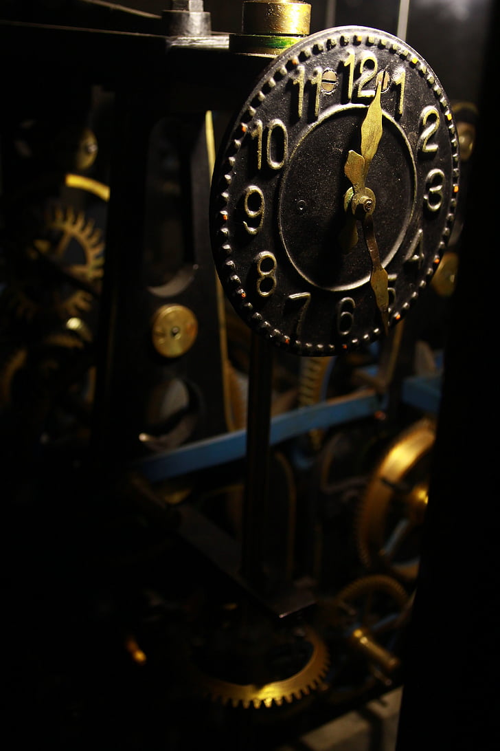 old clockwork, clock, analog clock, gears, nostalgia, clock tower