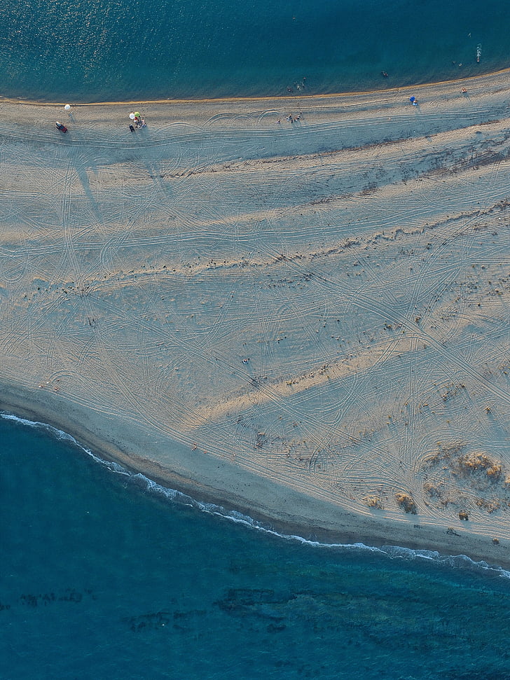 white, blue, island, beach, sea, water, aerial view