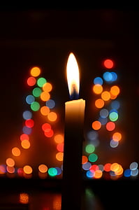 Espelma, bokeh, llums, flama, calor, càlid, romàntic