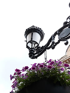 Lucerna, lampa, venkovní, zdobené, dekorativní, elektrické, pouliční lampy