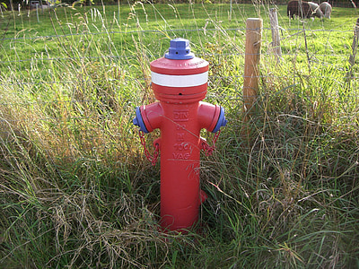 Hydrant, api, merah, kebakaran pasokan air, katup