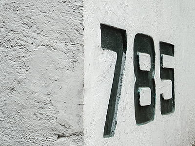 Zahlen, Straße und Hausnummer, Adresse, Grunge, Ziffer, Ziffer, Foto