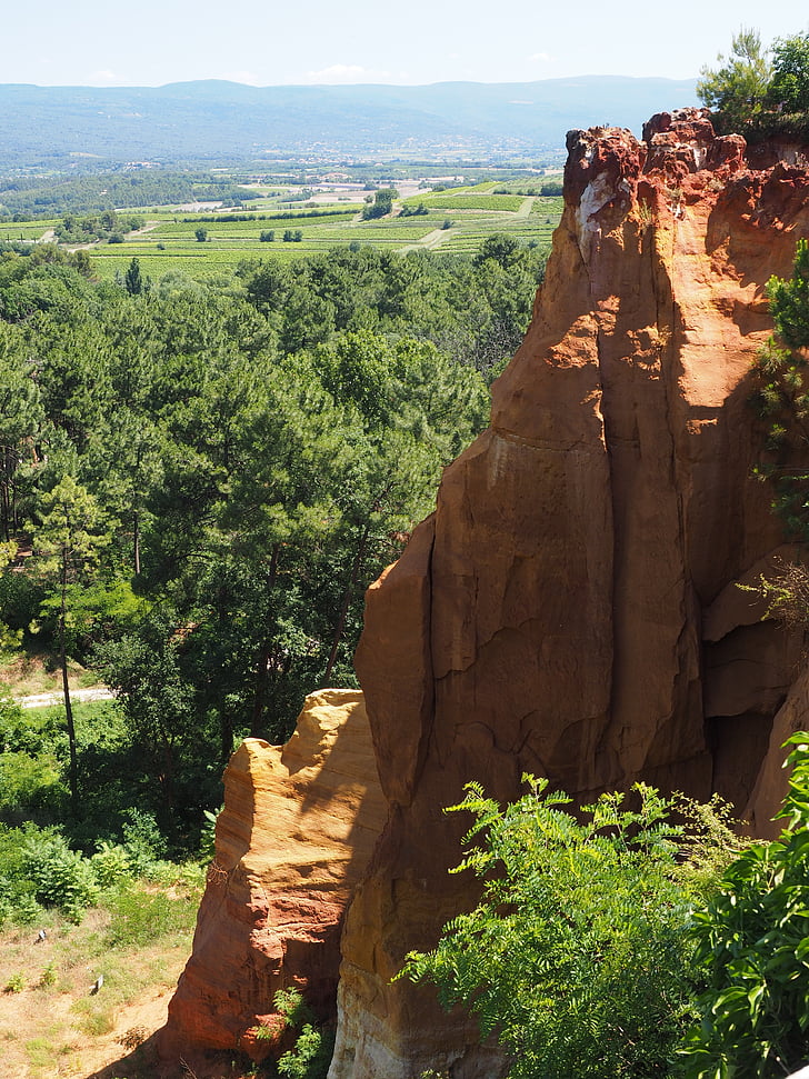 ocher bergarter, ocher, Roussillon, Rock, steder av interesse, Luberon-massivet, Frankrike
