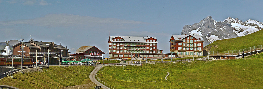 Клайне Шайдег, планински станция, жп-гара, Jungfrau железопътни, Hotel Wetterhorn, schreckhorn, Eiger