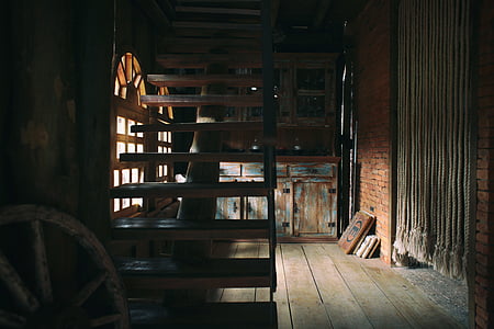 arquitectura, Casa, en el interior, rústico, escaleras, madera, madera - material