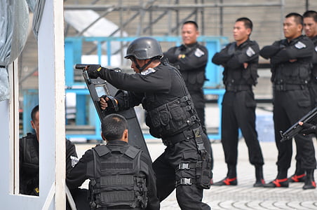 Soldat, Anti-Terror-, Polizei, Kampffähigkeiten, Taiwan