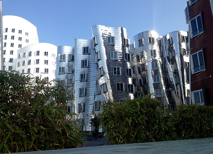 architecture, building, facade, düsseldorf, germany, frank gehry