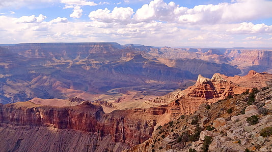 obloha, mraky, krajina, kaňon, Příroda, Národní park Grand canyon, Arizona