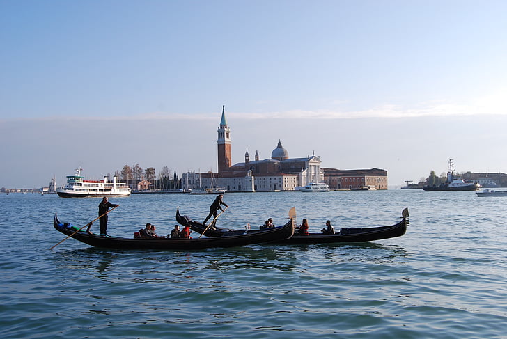 Venezia, gondol, sjøen, Laguna, Italia