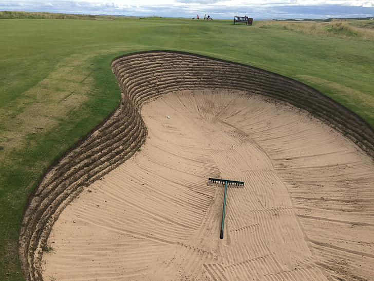 bunker, golf, sport, course, green, game, club