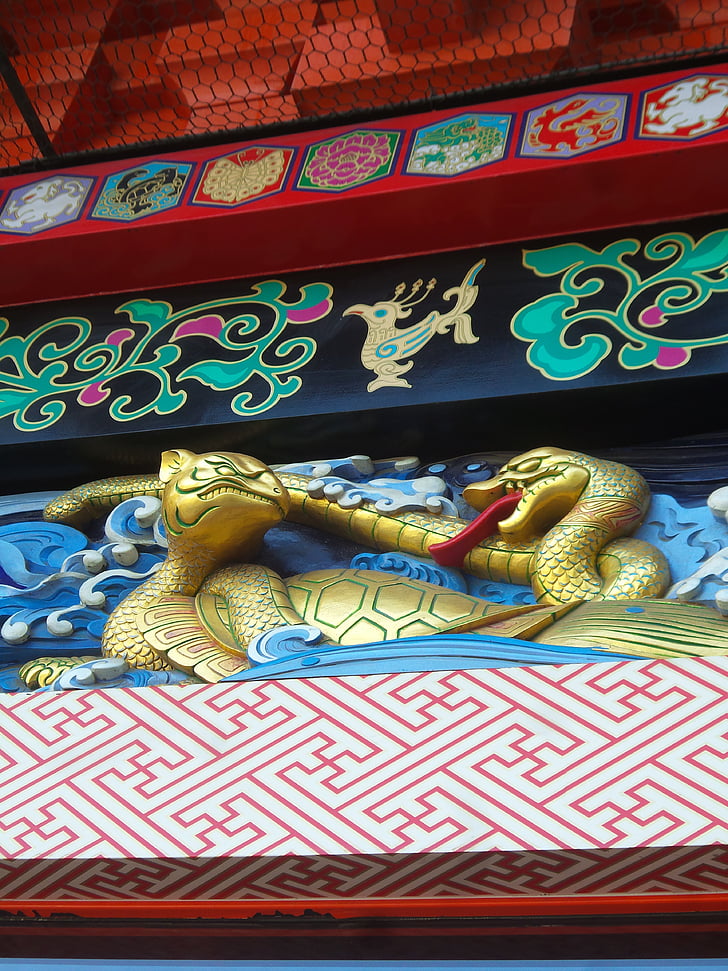 japan, temple, decoration, snake