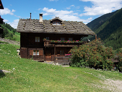 el Tyrol del sur, agricultura, granja, hace buen tiempo, montaña, madera - material, Escena rural