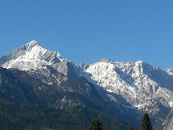 Alpine pekte, Panorama, Garmisch partenkirchen, himmelen, landskapet