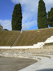 Romeins theater, ruïnes, Pompeii, monumenten