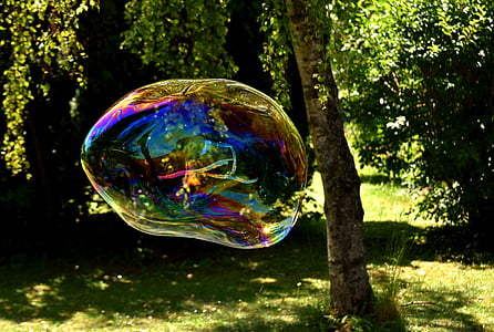 mydlová bublina, obrovský, veľké, robiť bubliny, wabbelig, dúhové, mydlovou vodou