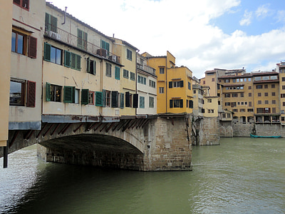 Florencia, Toskánsko, Taliansko, Ponte vecchio, vody, Most, Canal